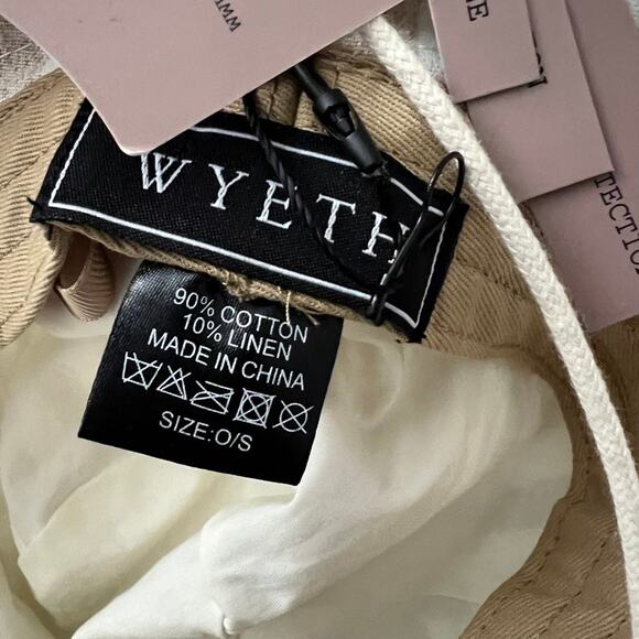Wyeth Cotton Linen Stripe Bucket Hat Women One Size NEW